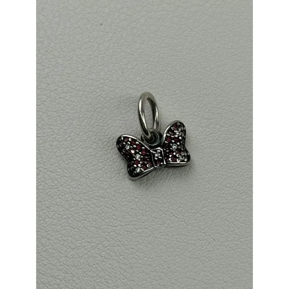 Pandora Disney Minnie's Sparking Bow Red Sterling Silver Charm #791556CZR
